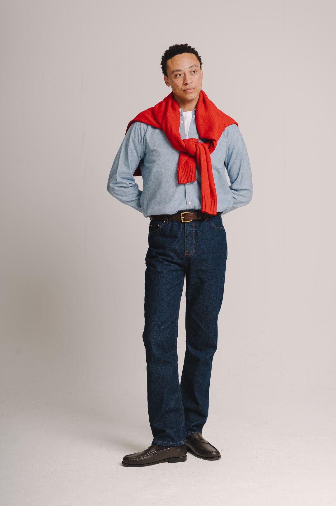 Blue Cotton Cashmere Shirt, Collar Shirt - SIRPLUS