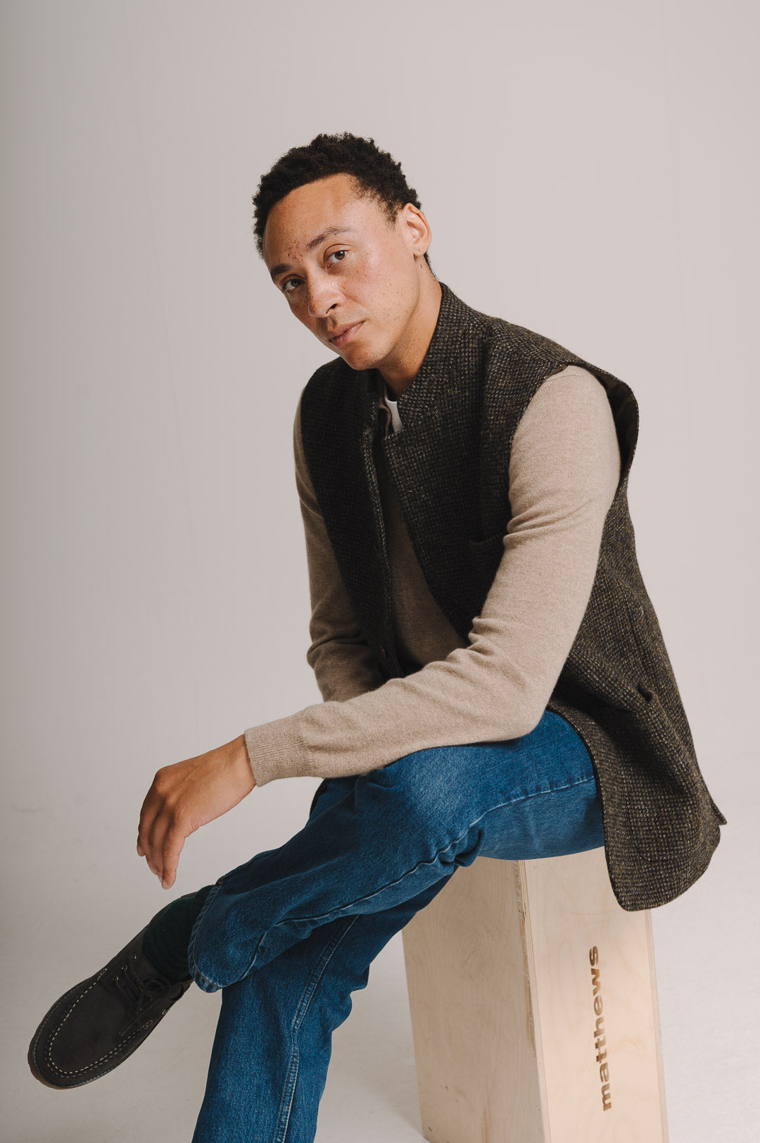 Bark Harris Tweed Nehru Waistcoat, Nehru Waistcoat - SIRPLUS