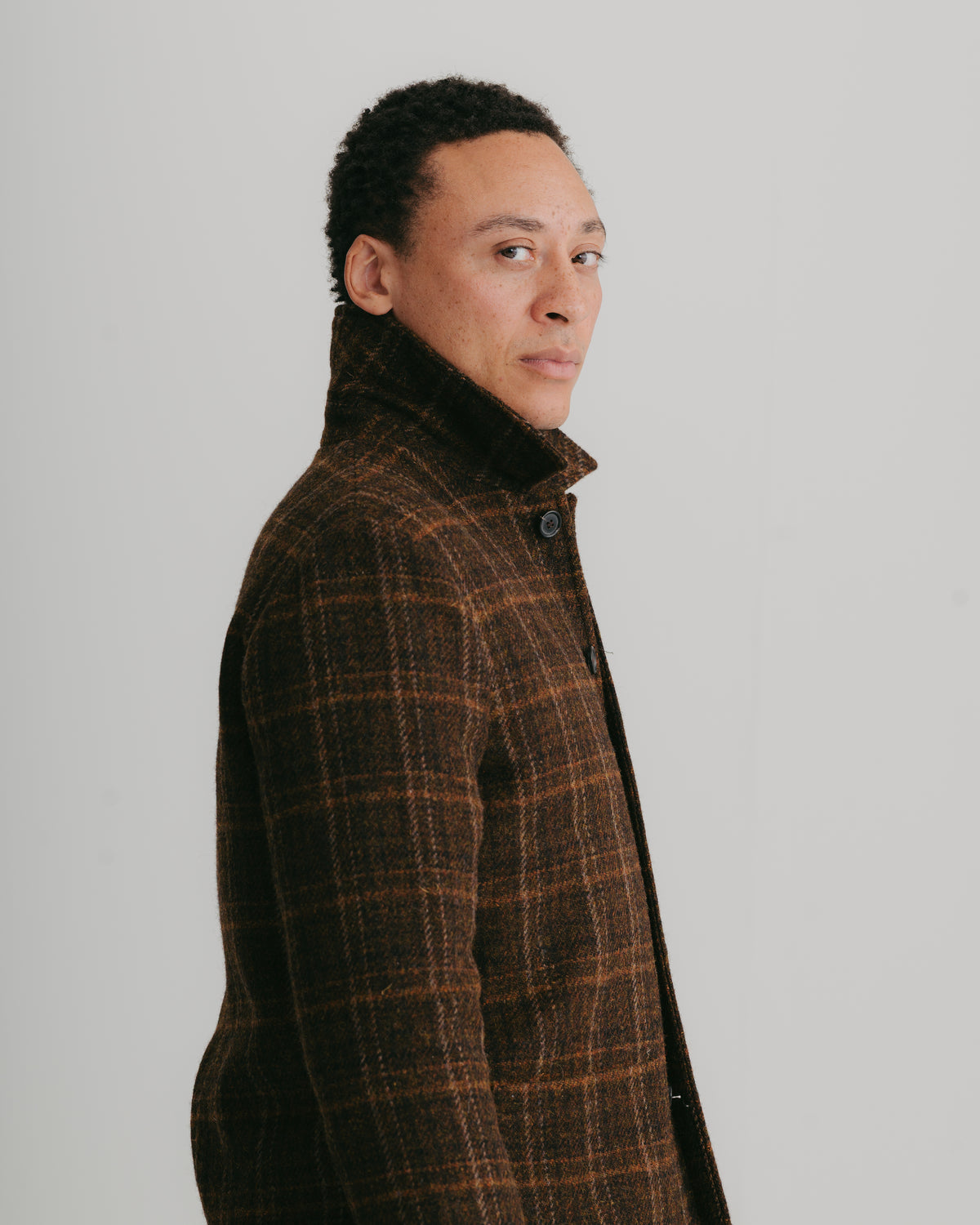 Brown Check Harris Tweed Chore Jacket, Chore Jacket - SIRPLUS