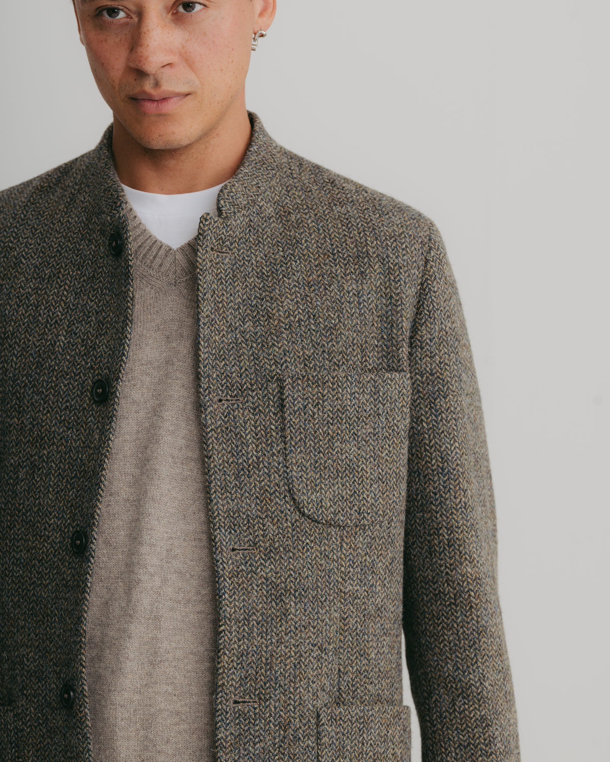 Heather Harris Tweed Nehru Jacket, Nehru Jacket - SIRPLUS