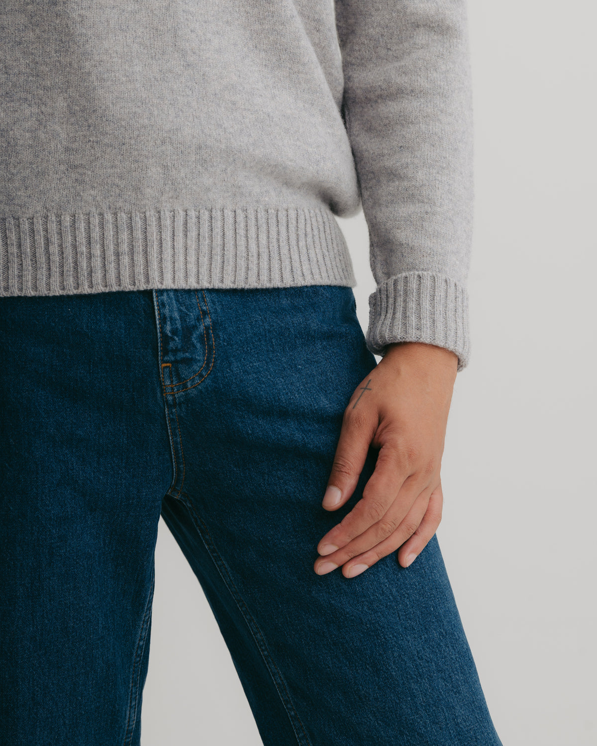 Grey Mist Lambswool Crew Neck Jumper
