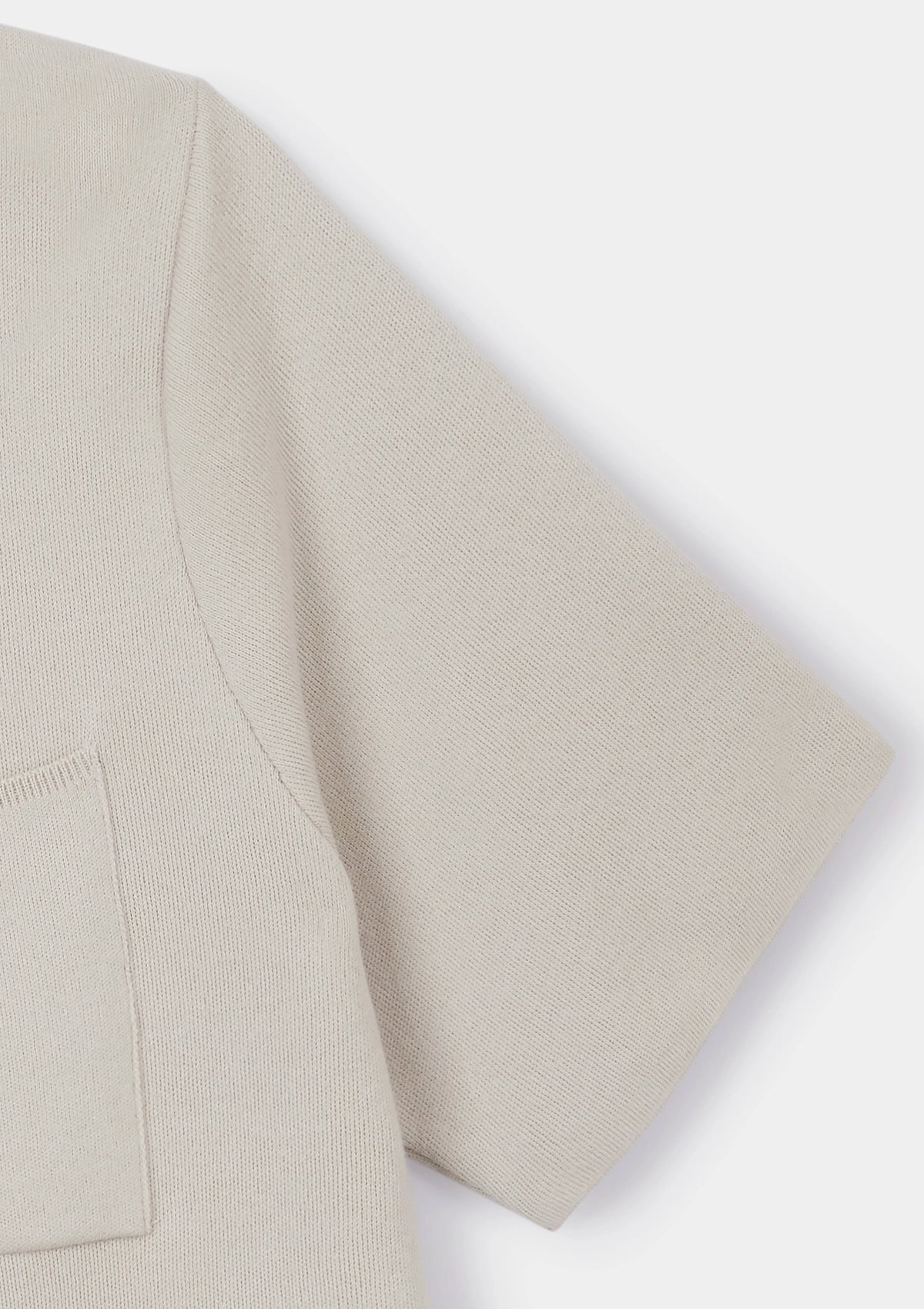 Chalk Cotton Knit Polo, Polo Shirt - SIRPLUS