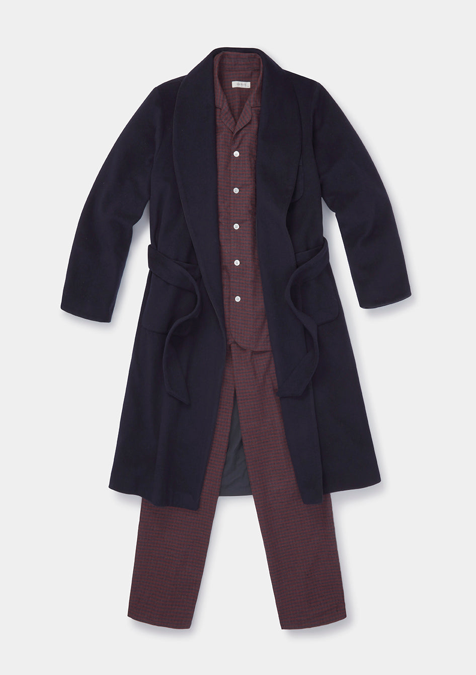 Navy Cashmere Dressing Gown, Dressing Gown - SIRPLUS