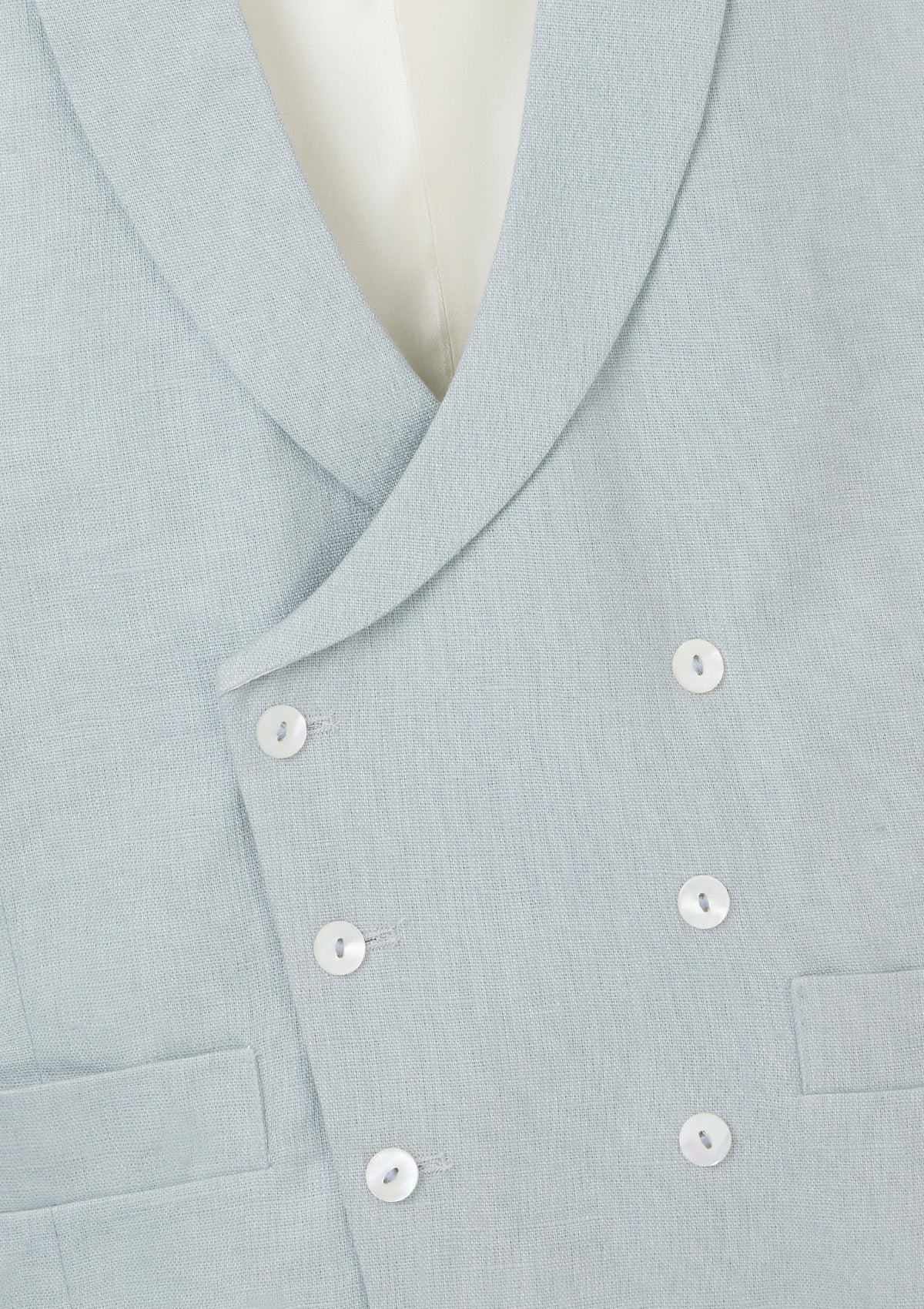 Duck Egg Shawl Lapel Double-Breasted Waistcoat, Double Breasted Waistcoat - SIRPLUS