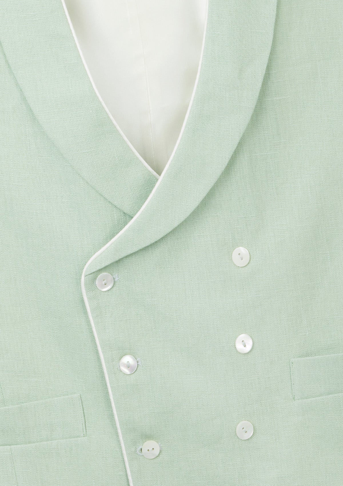Pistachio Shawl Lapel Double-Breasted Waistcoat, Double Breasted Waistcoat - SIRPLUS