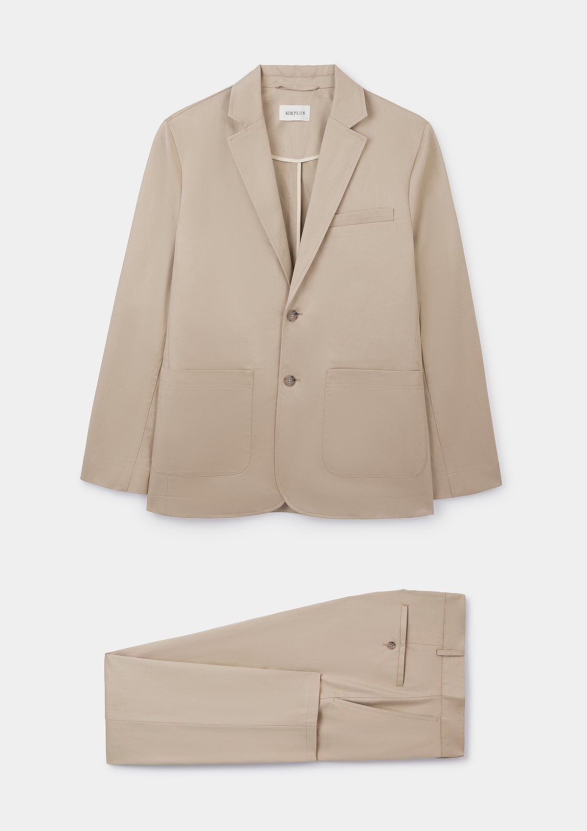 Beige Cotton Linen Suit, Suits - SIRPLUS