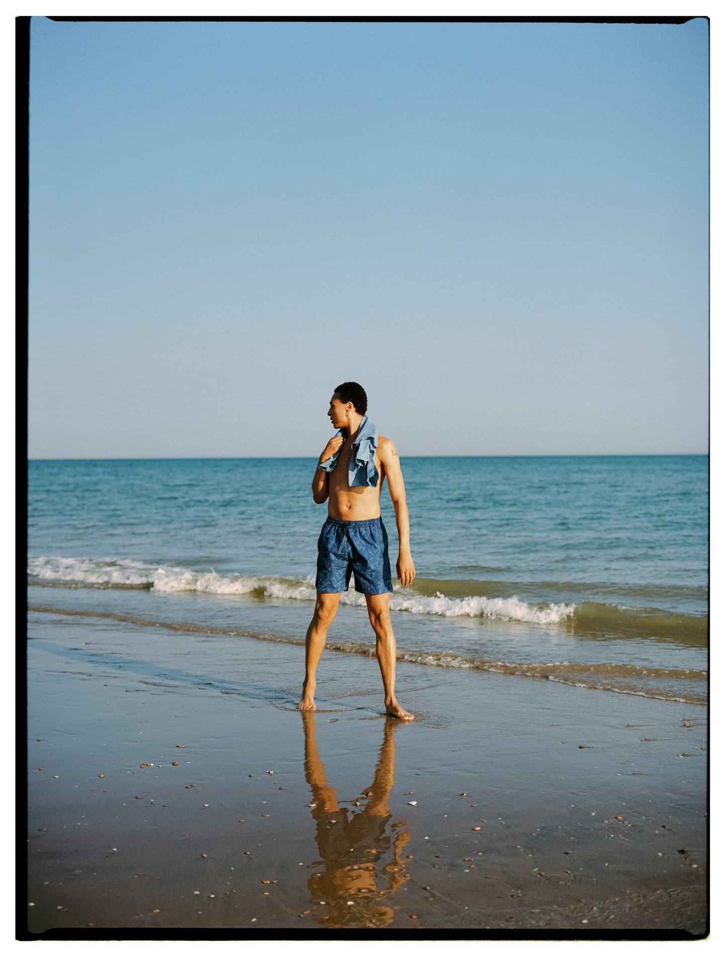 Blue Expressionist Print Seaqual® Swim Shorts, Swimshorts - SIRPLUS