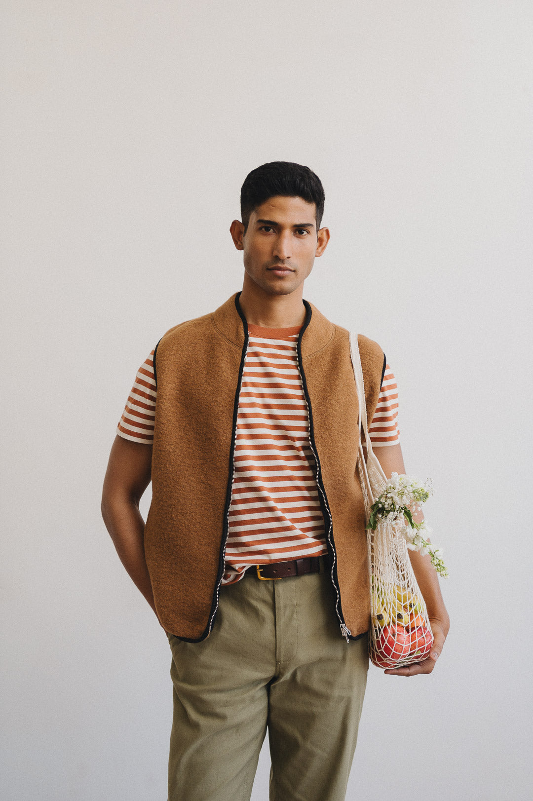 Caramel Boiled Wool Gilet, Gilet - SIRPLUS