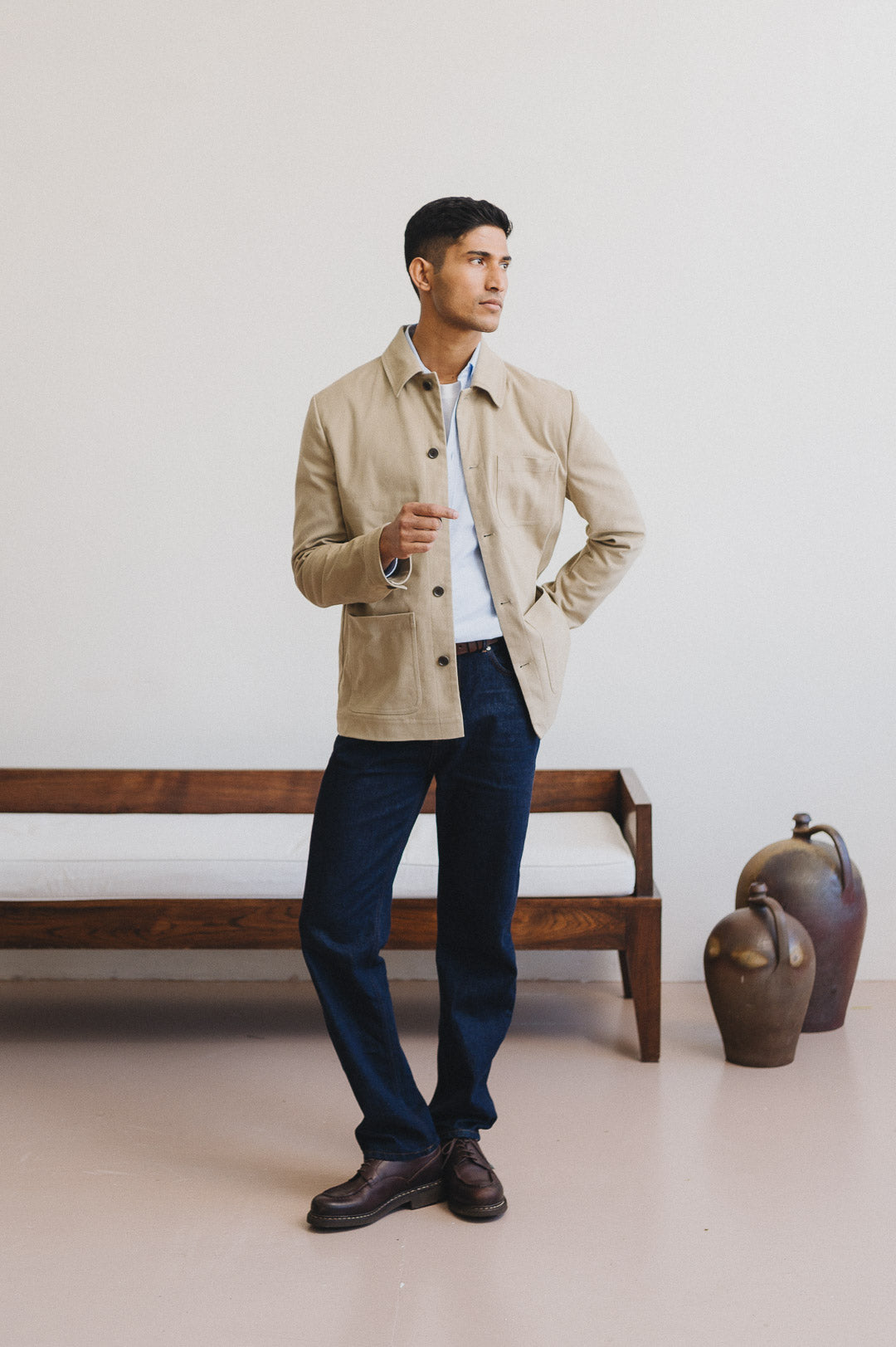 Khaki Cotton Chore Jacket, Chore Jacket - SIRPLUS