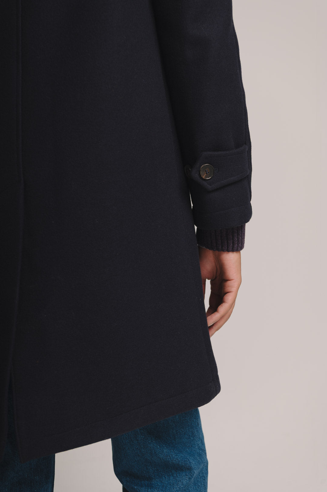 Ink Navy Wool Raglan Overcoat, Coat - SIRPLUS