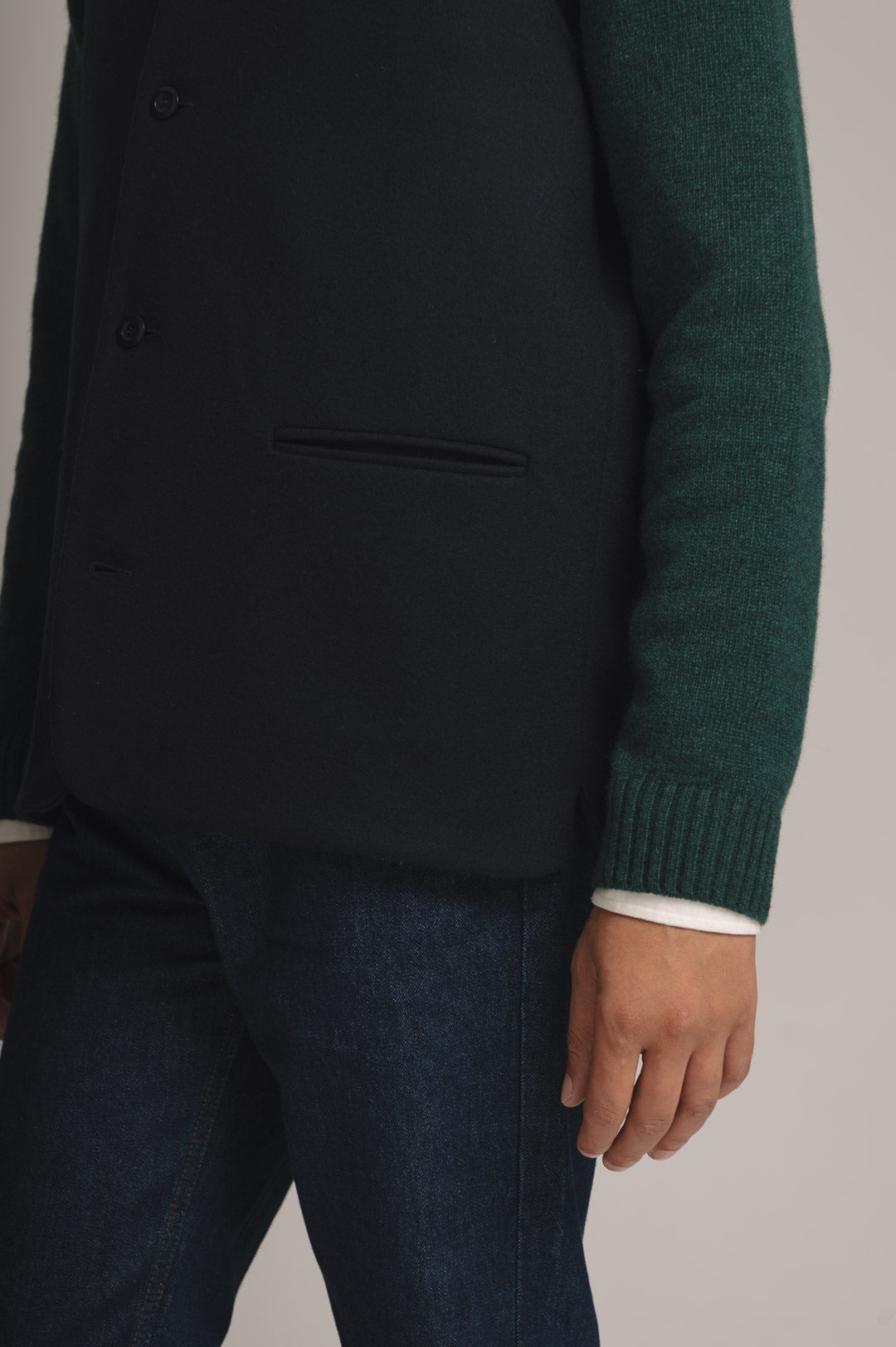 Navy Cashmere Nehru Waistcoat, Nehru Waistcoat - SIRPLUS