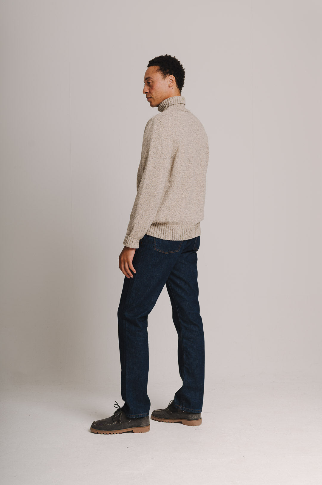 Beige Marl Rollneck Jumper, Roll Neck Jumper - SIRPLUS