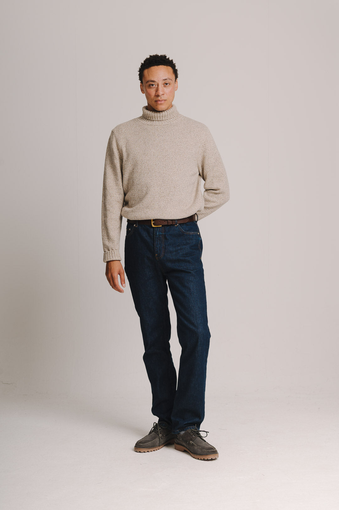 Beige Marl Rollneck Jumper, Roll Neck Jumper - SIRPLUS