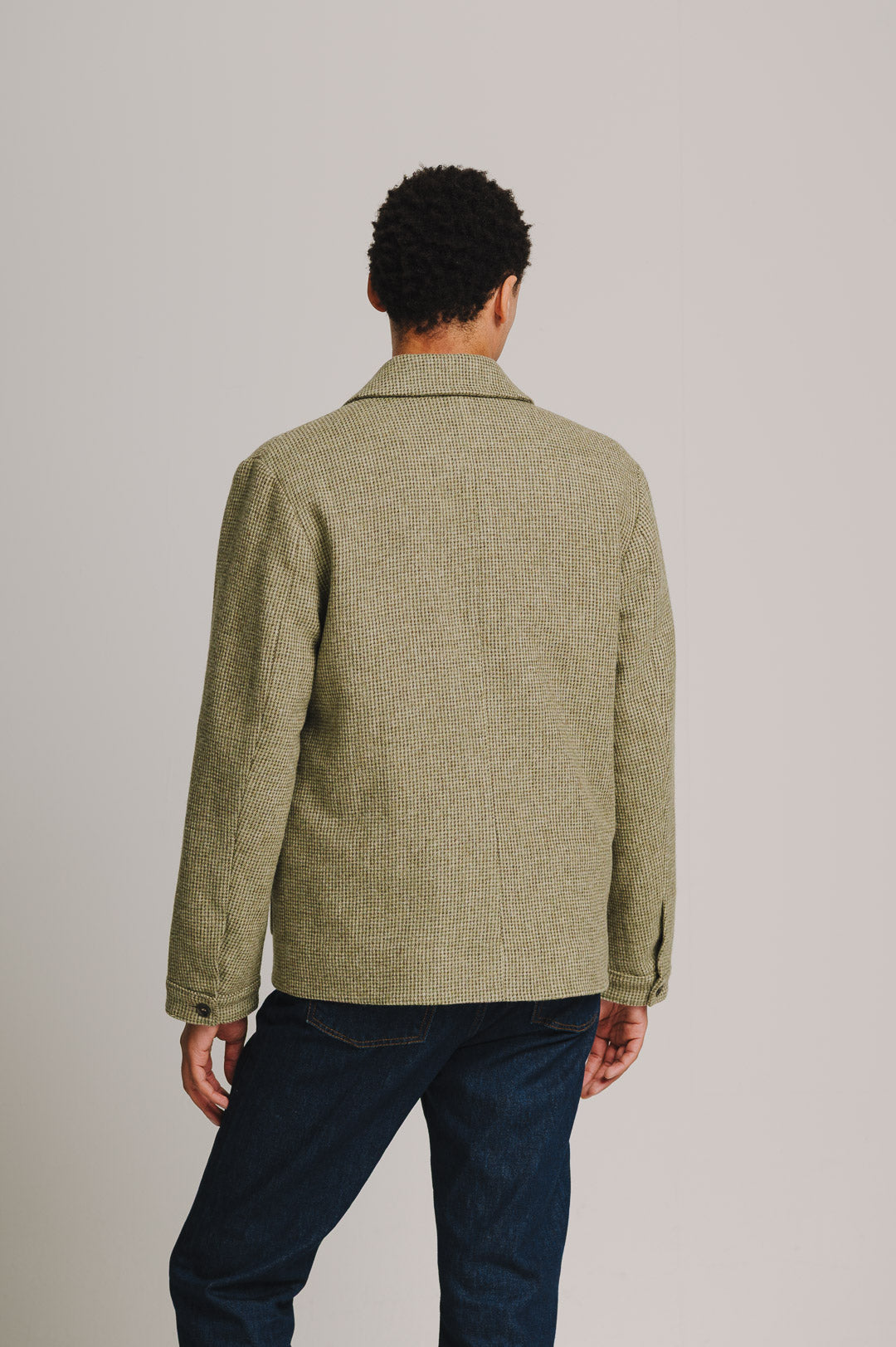 Soft Green Tweed Wool Chore Jacket, Chore Jacket - SIRPLUS