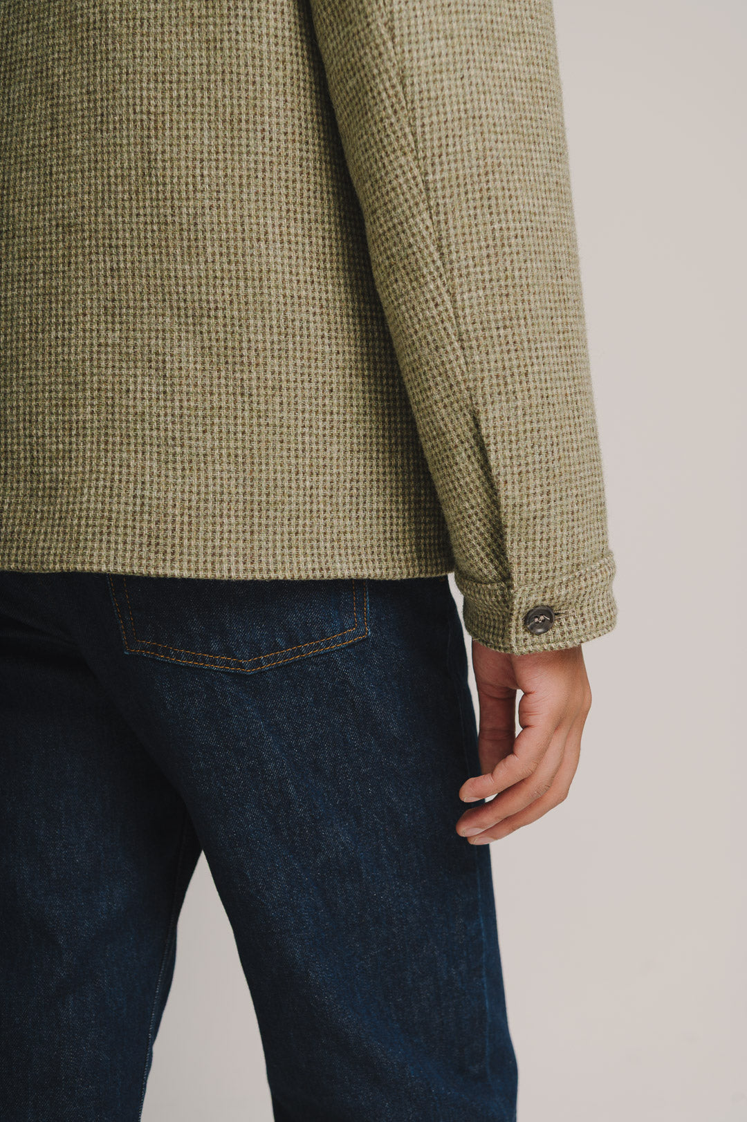 Soft Green Tweed Wool Chore Jacket, Chore Jacket - SIRPLUS