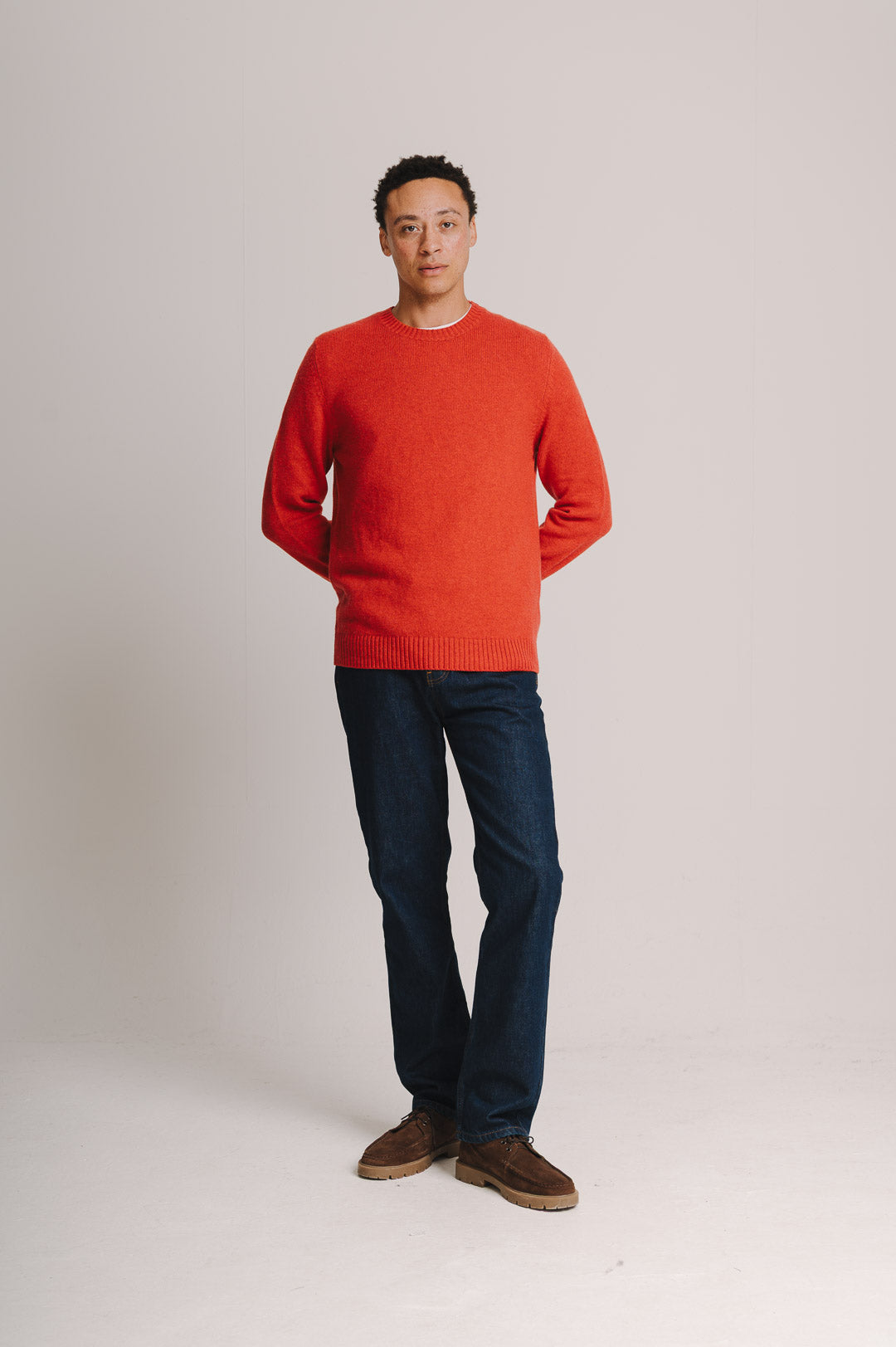 Tomato Red Cashmere Crew Neck Jumper, Crew Neck Jumper - SIRPLUS
