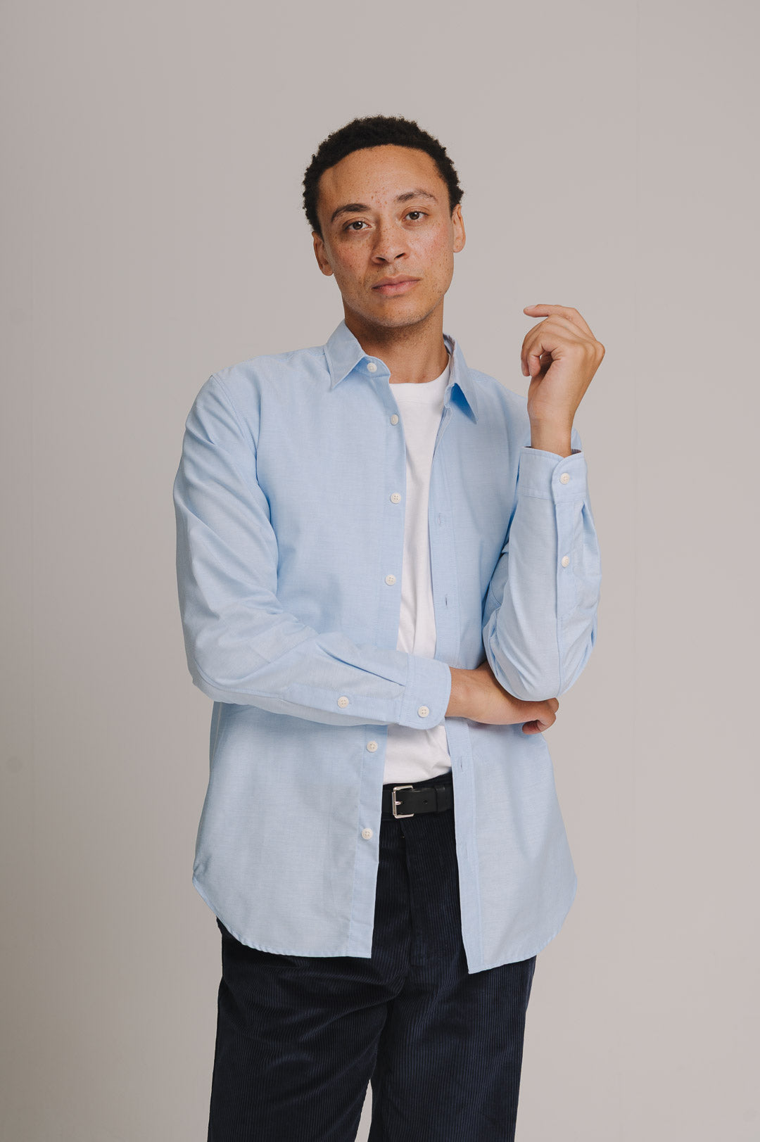 Pale Blue Oxford Collared Shirt, Collar Shirt - SIRPLUS
