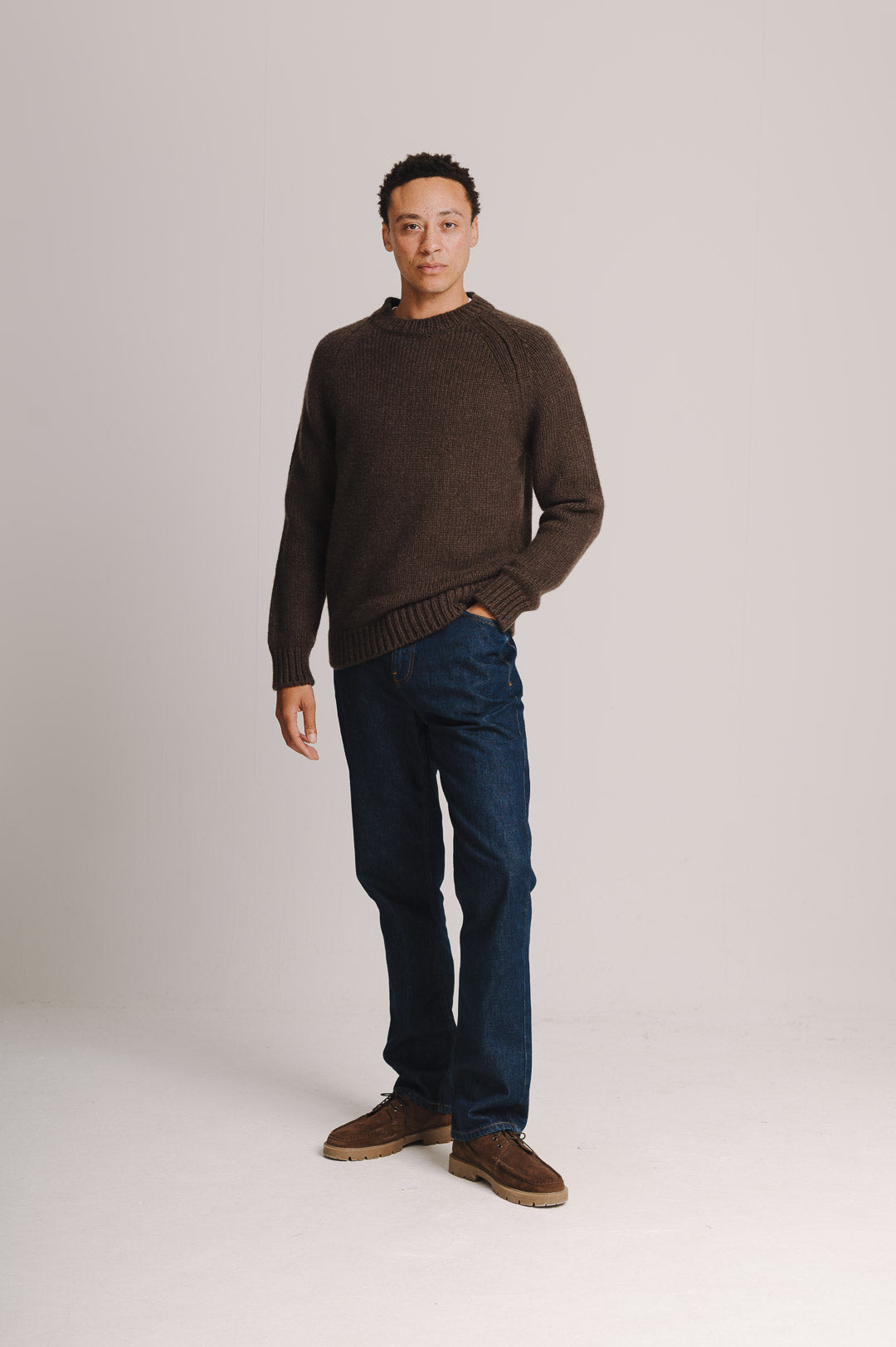 Cocoa Chunky Cashmere Jumper, Crew Neck Jumper - SIRPLUS