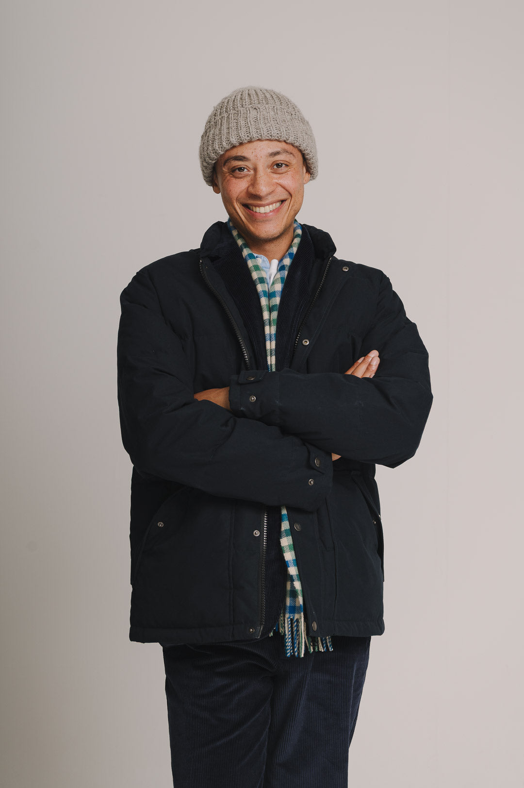 Navy Ventile Cotton Down Jacket, Puffer Jacket - SIRPLUS