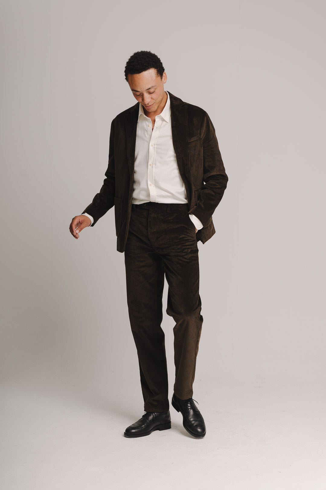 Coffee Cotton-Corduroy Suit, Suits - SIRPLUS