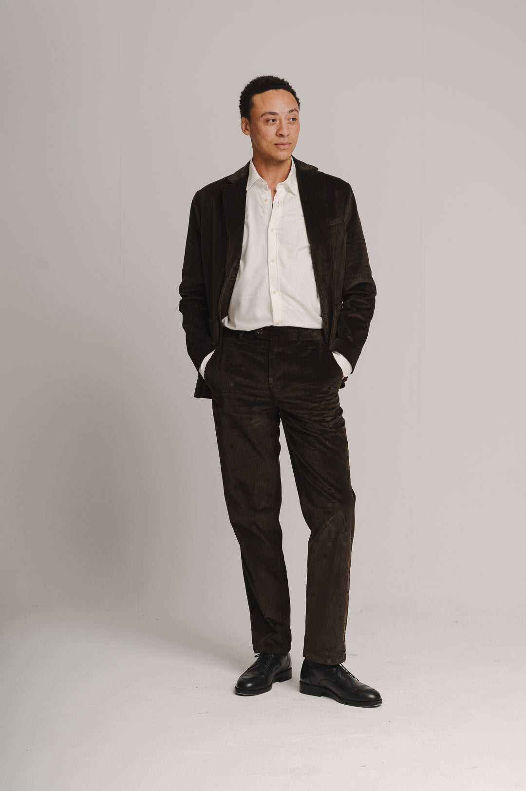 Coffee Cotton-Corduroy Suit, Suits - SIRPLUS