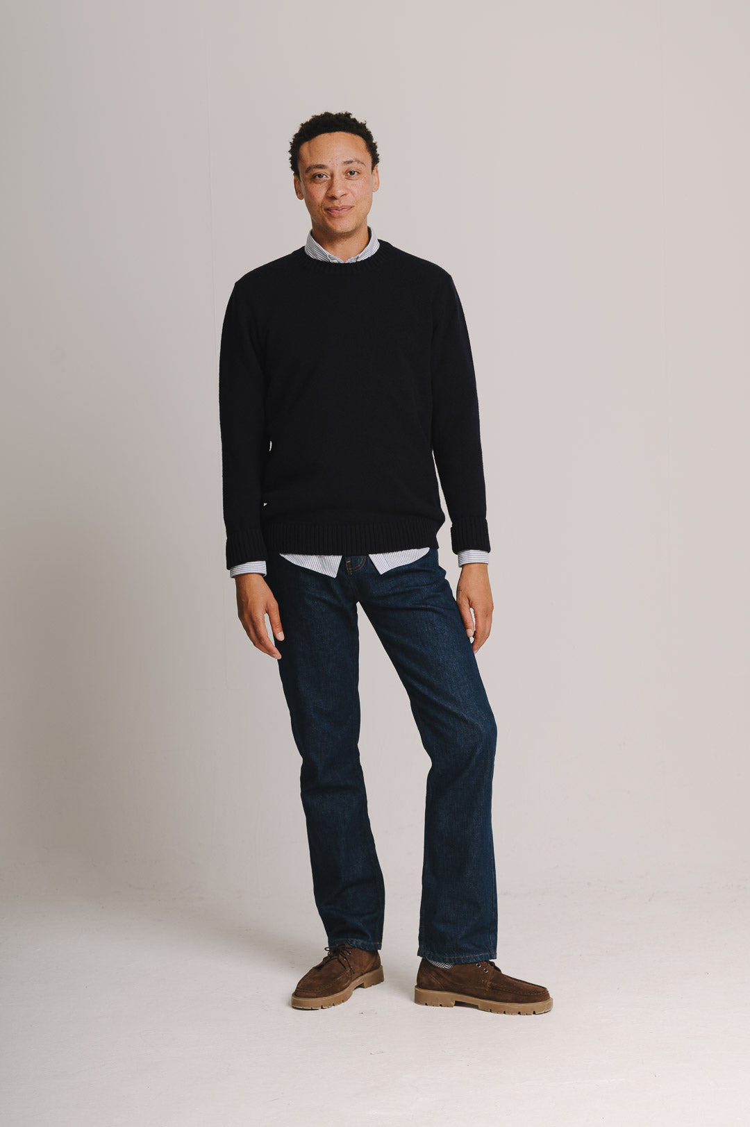 Ink Navy Lambswool Crew Neck Jumper, Crew Neck Jumper - SIRPLUS