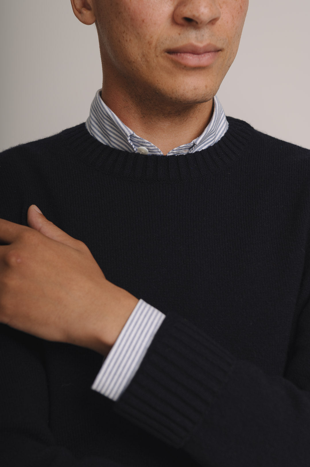 Ink Navy Lambswool Crew Neck Jumper, Crew Neck Jumper - SIRPLUS