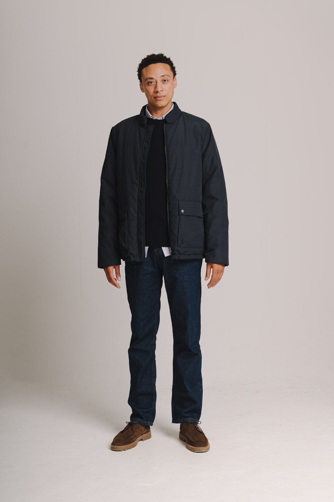 Navy Padded Jacket, Puffer Jacket - SIRPLUS