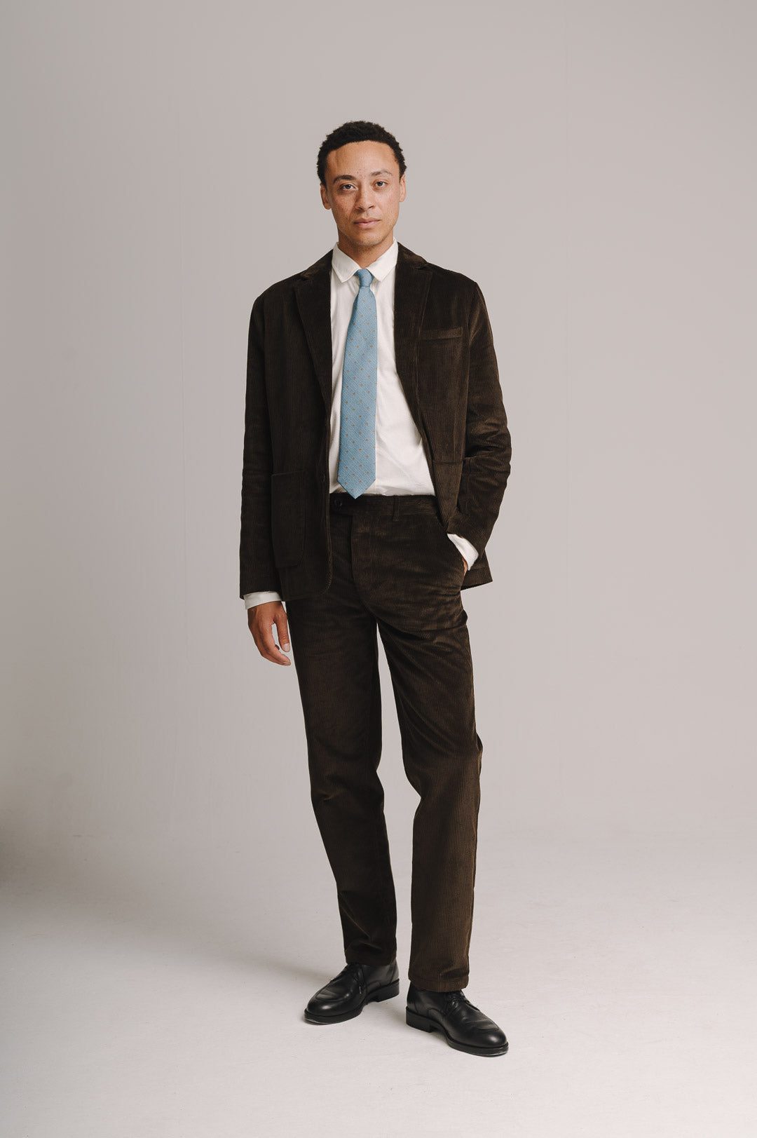 Coffee Cotton-Corduroy Suit, Suits - SIRPLUS