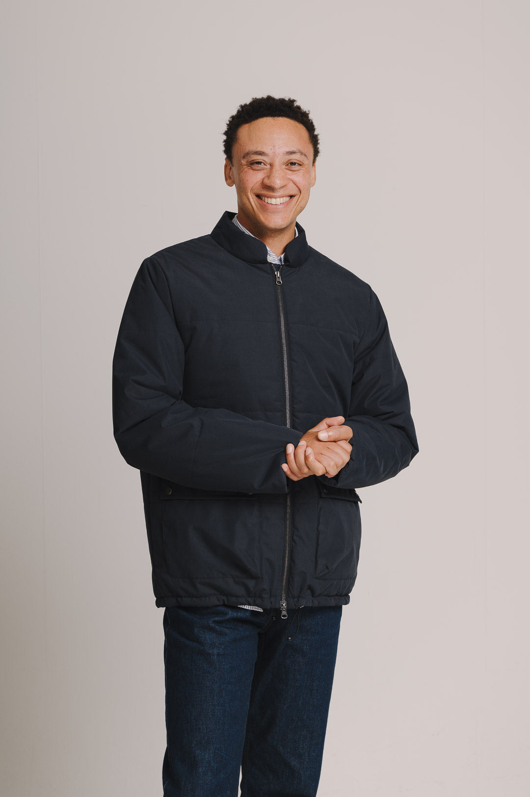 Navy Padded Jacket, Puffer Jacket - SIRPLUS