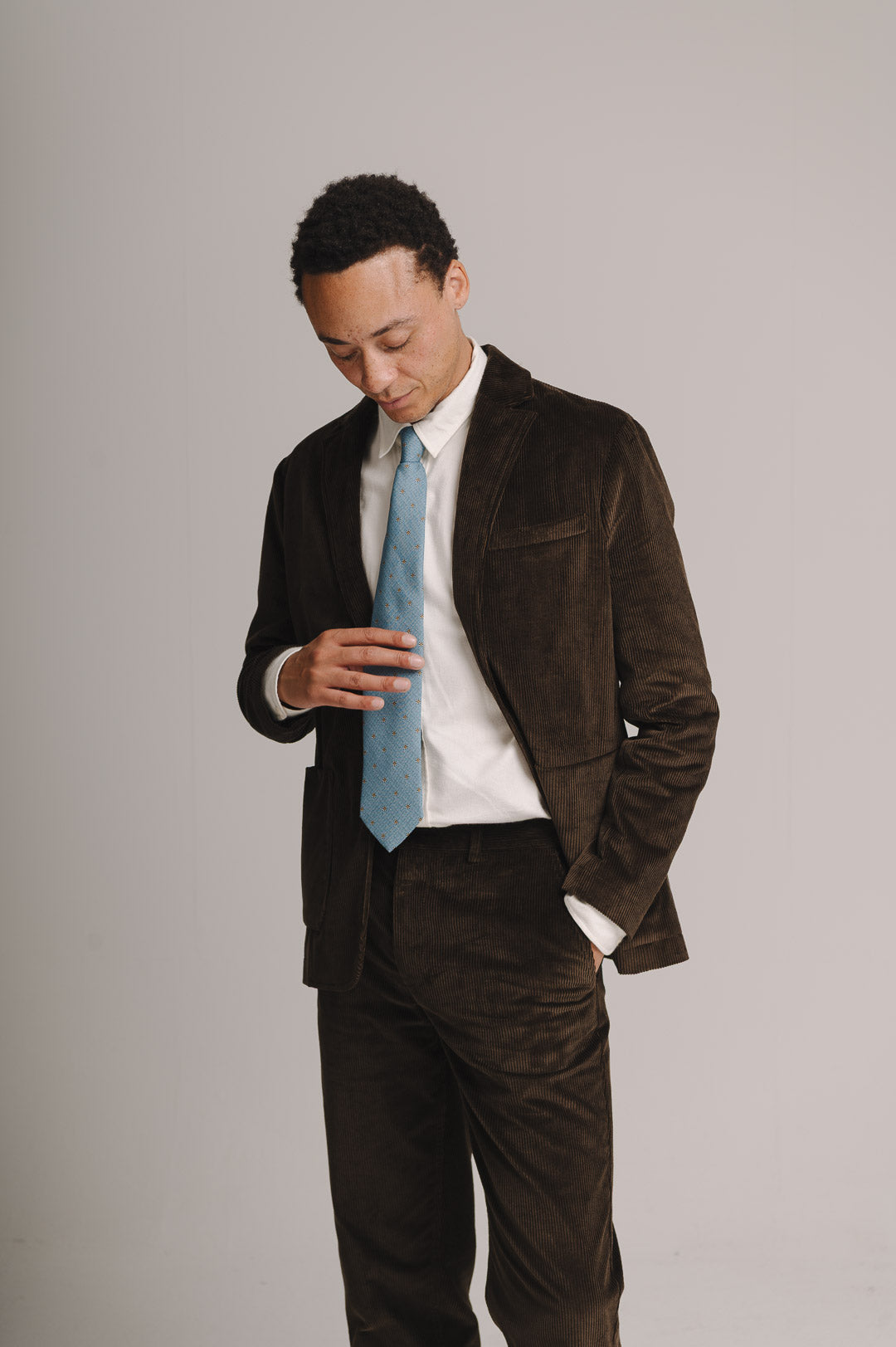 Coffee Cotton-Corduroy Suit, Suits - SIRPLUS