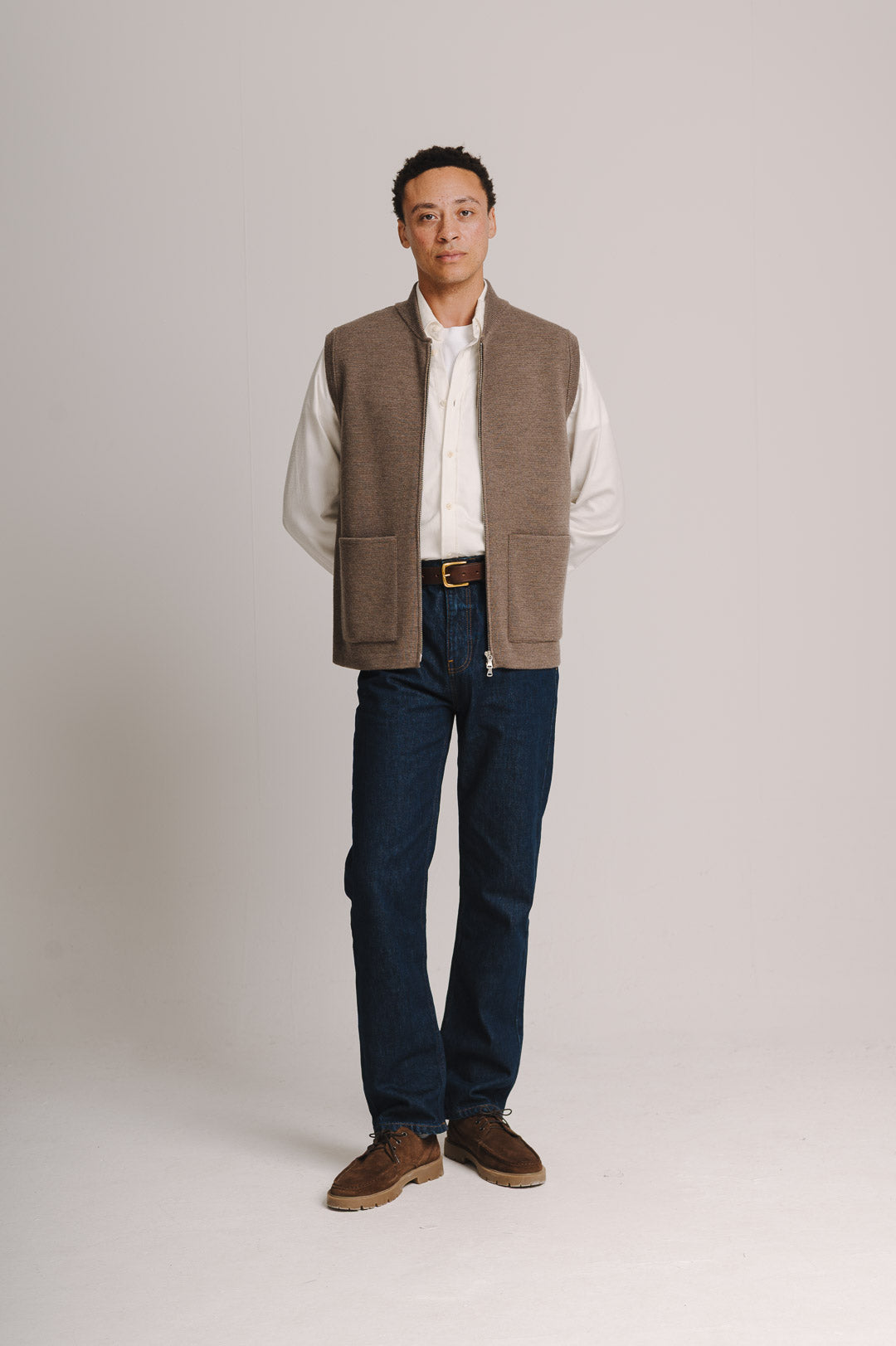 Oatmeal Merino Knit Gilet, Gilet - SIRPLUS