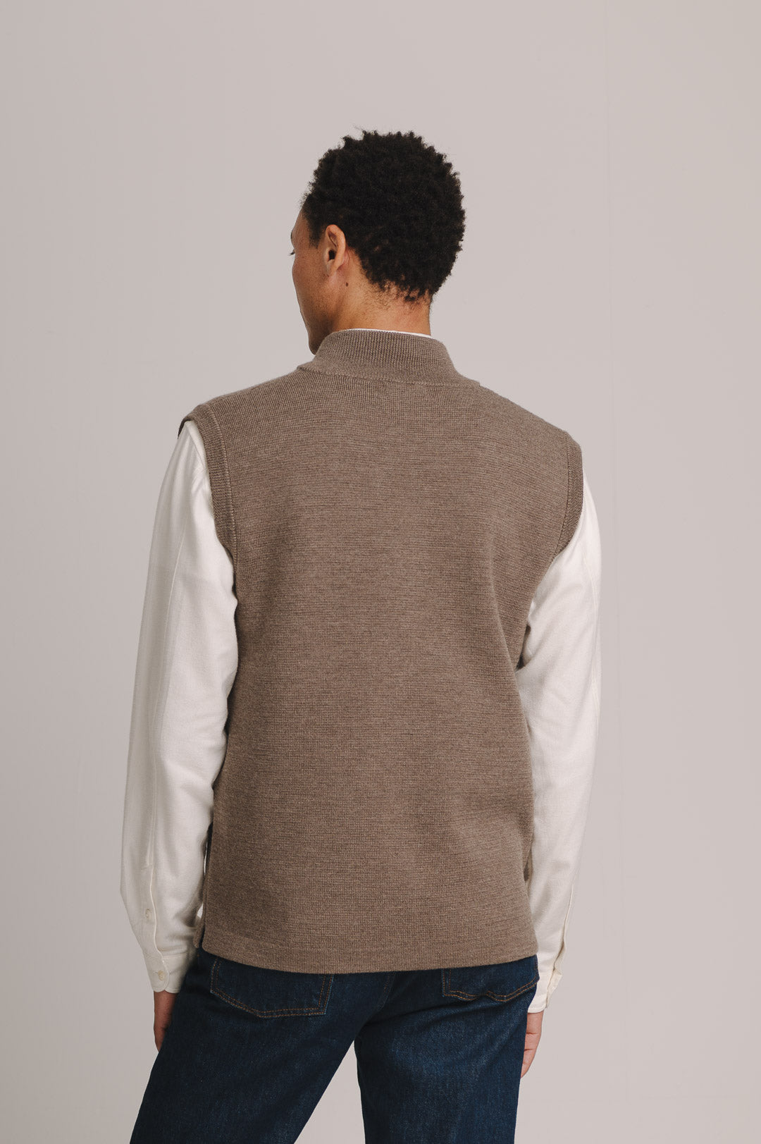 Oatmeal Merino Knit Gilet, Gilet - SIRPLUS