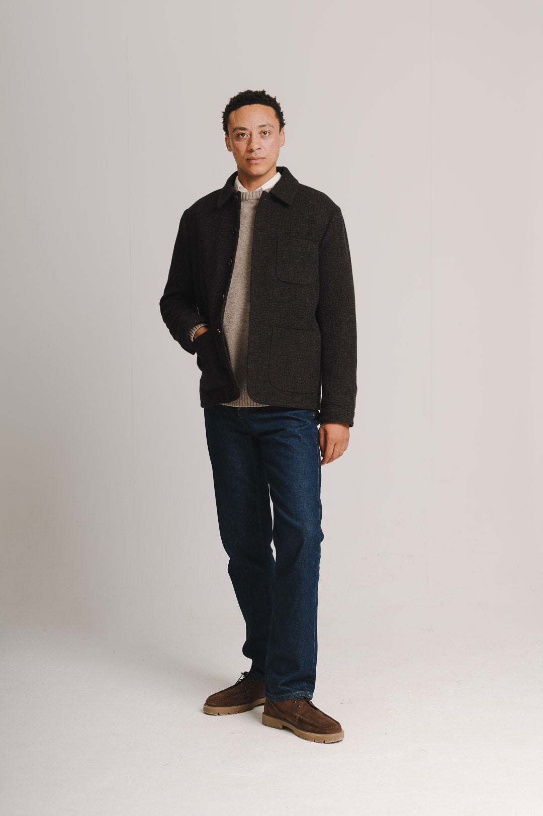 Cocoa Weave Merino Wool Chore Jacket, Chore Jacket - SIRPLUS