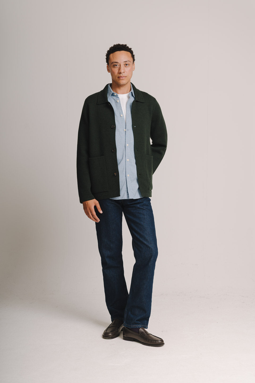 Pine Green Merino Knit Jacket, Knit Jacket - SIRPLUS