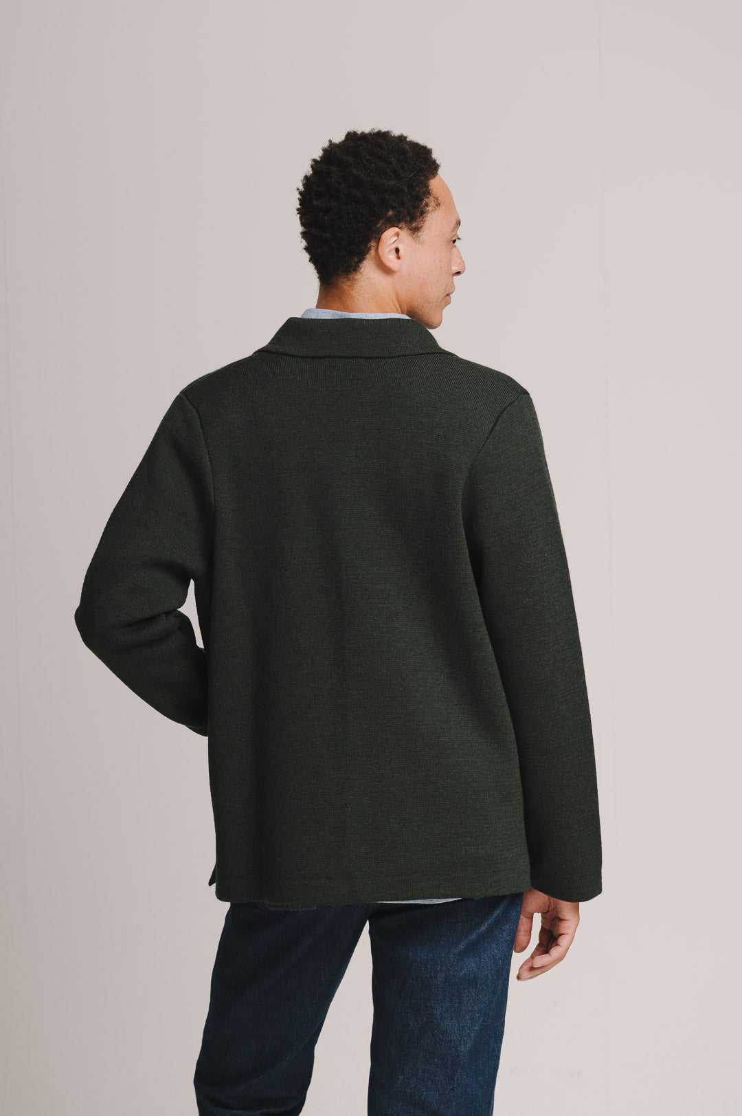 Pine Green Merino Knit Jacket, Knit Jacket - SIRPLUS