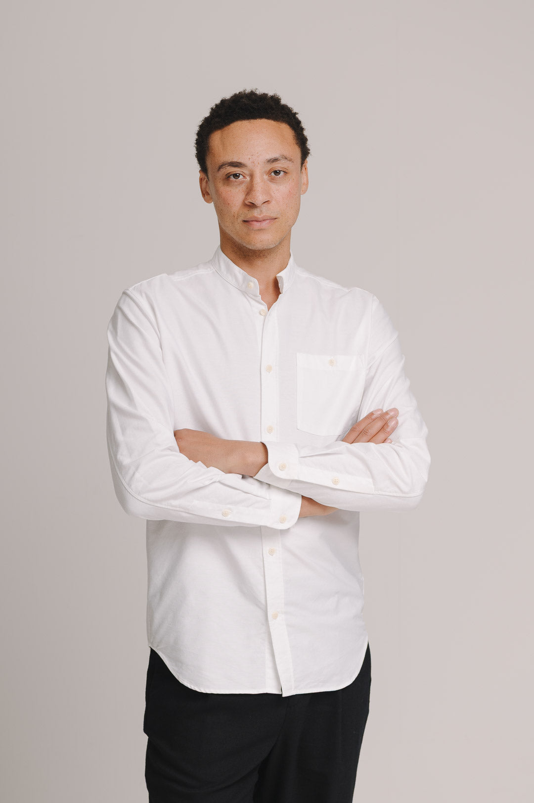 White Oxford Grandad Shirt, Grandad Shirt - SIRPLUS