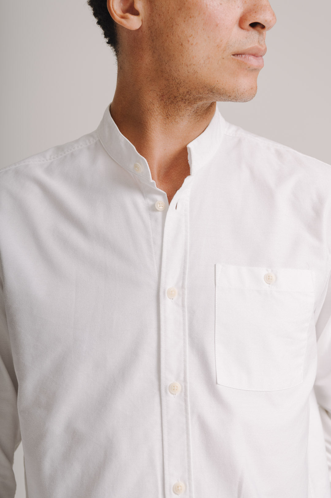 White Oxford Grandad Shirt, Grandad Shirt - SIRPLUS