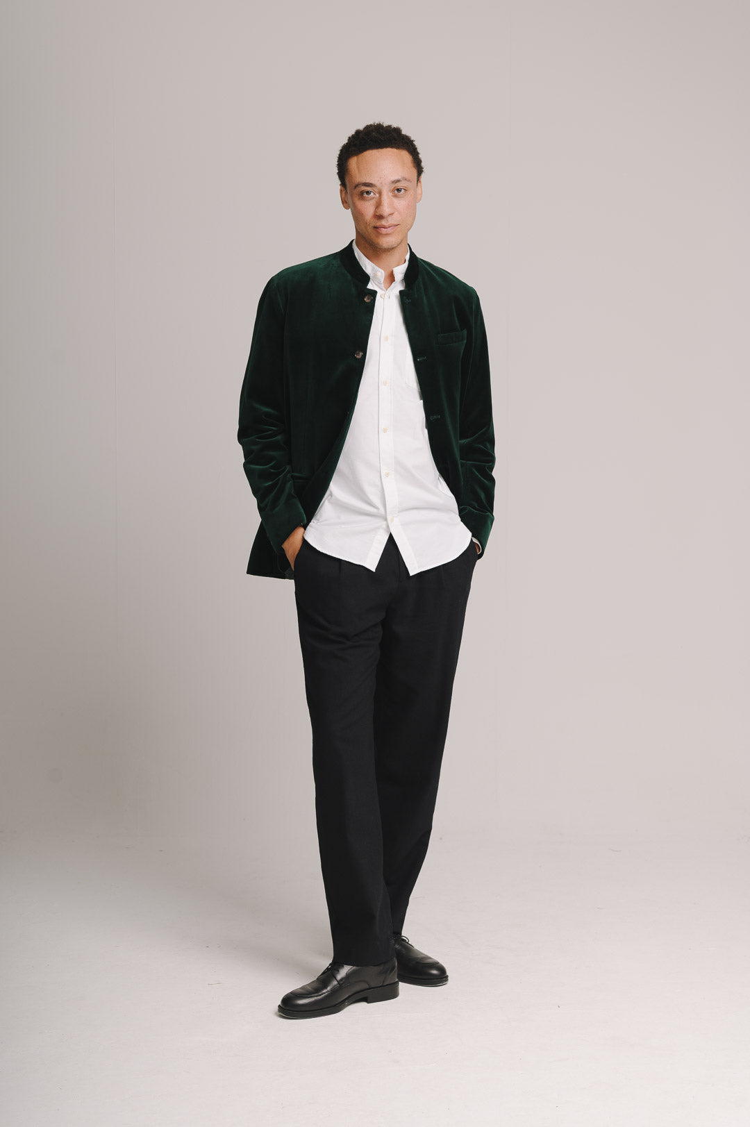 Ivy Green Organic Velvet Nehru Jacket, Nehru Jacket - SIRPLUS