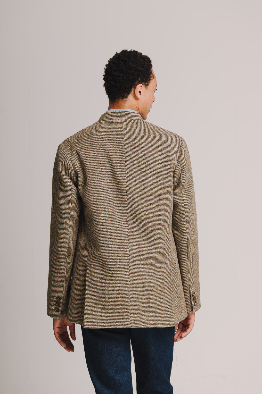 Peat Twill Donegal Tweed Nehru Jacket, Nehru Jacket - SIRPLUS