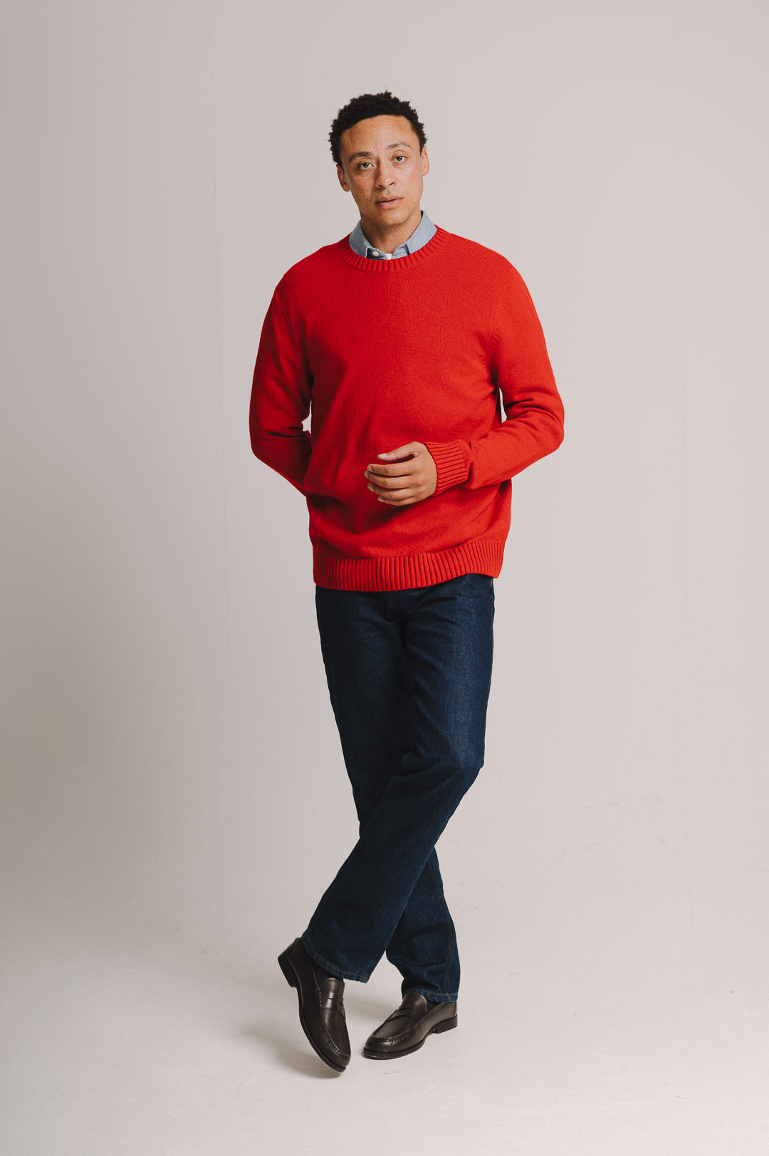 Chilli Red Lambswool Crew Neck Jumper, Crew Neck Jumper - SIRPLUS
