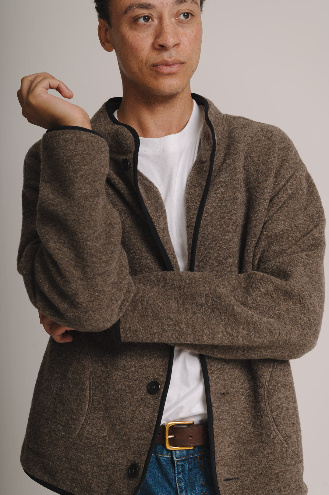 Mushroom Boiled Wool Jacket, Chore Jacket - SIRPLUS