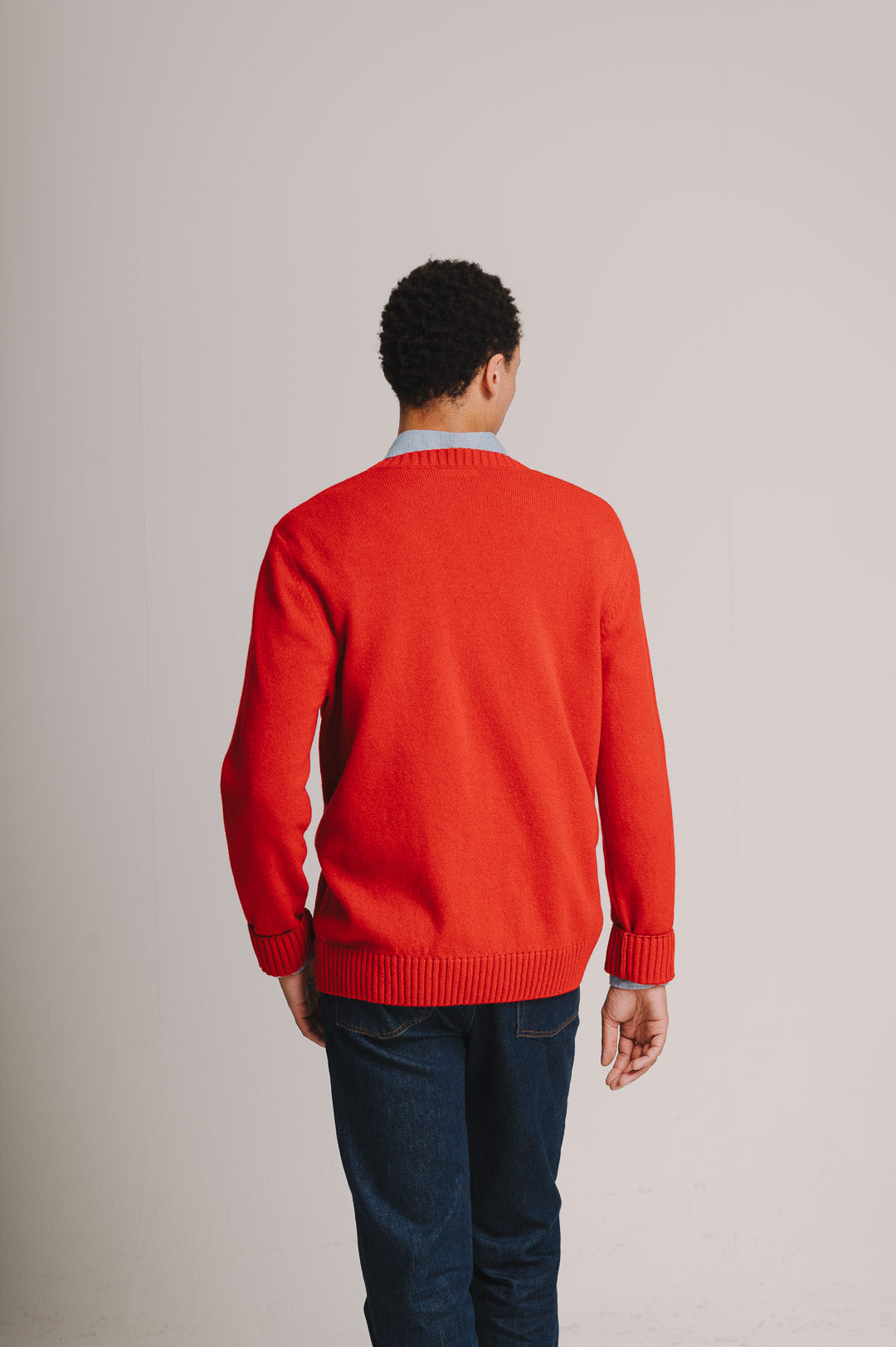 Chilli Red Lambswool Crew Neck Jumper, Crew Neck Jumper - SIRPLUS