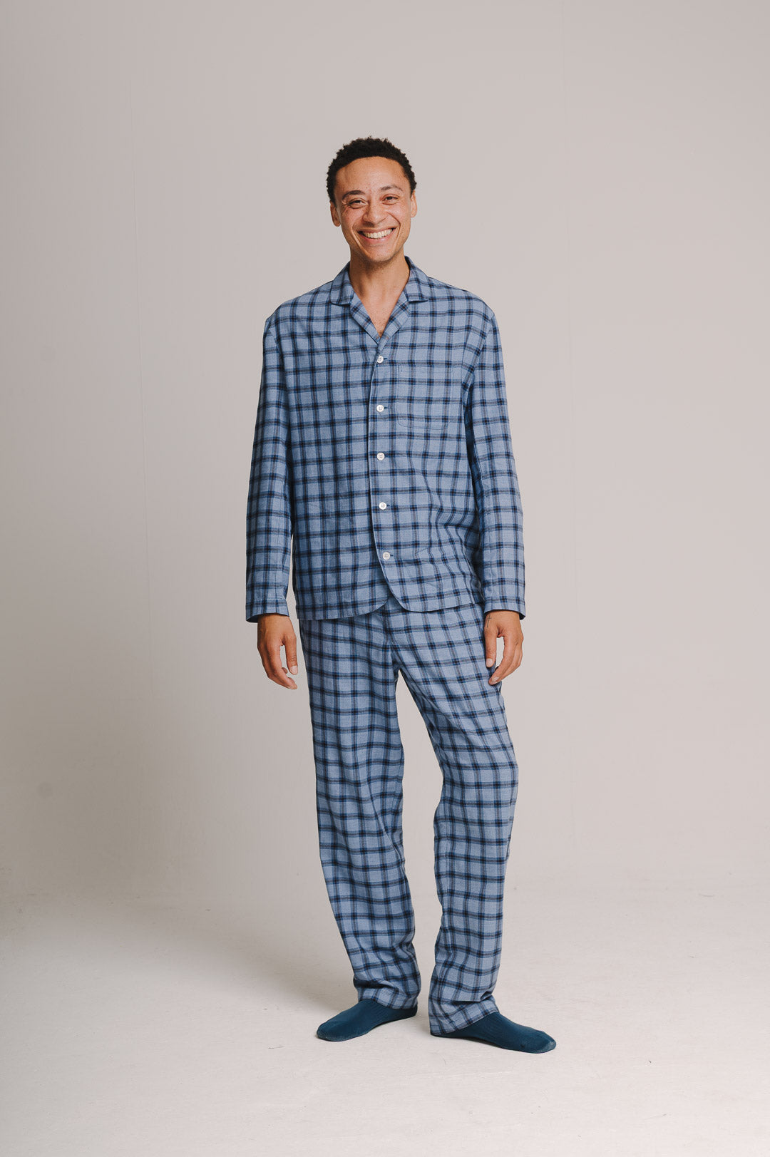 Blue Check Cotton-Wool Pyjamas, Pyjamas - SIRPLUS