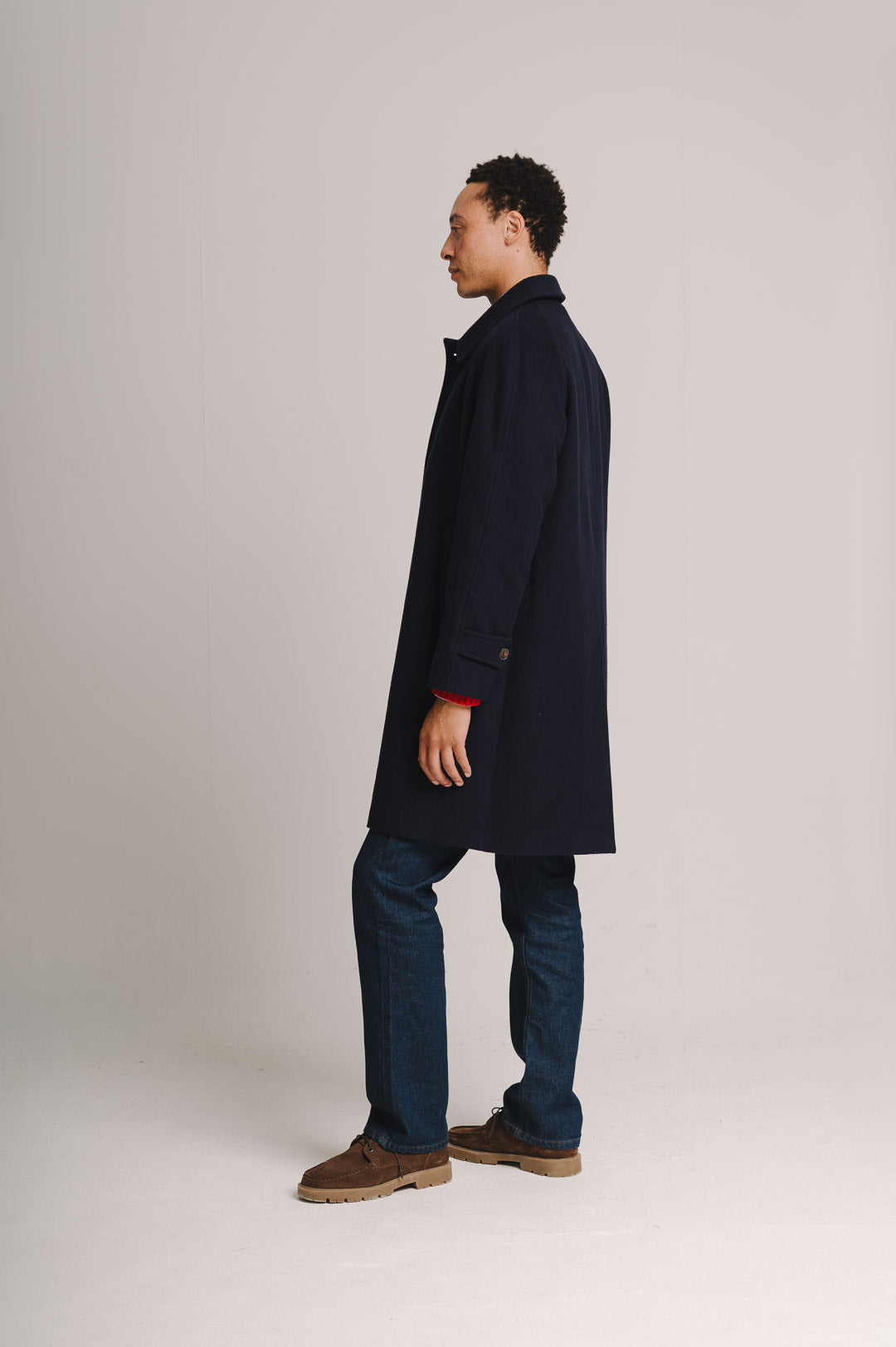 Navy Cashmere Raglan Overcoat, Coat - SIRPLUS