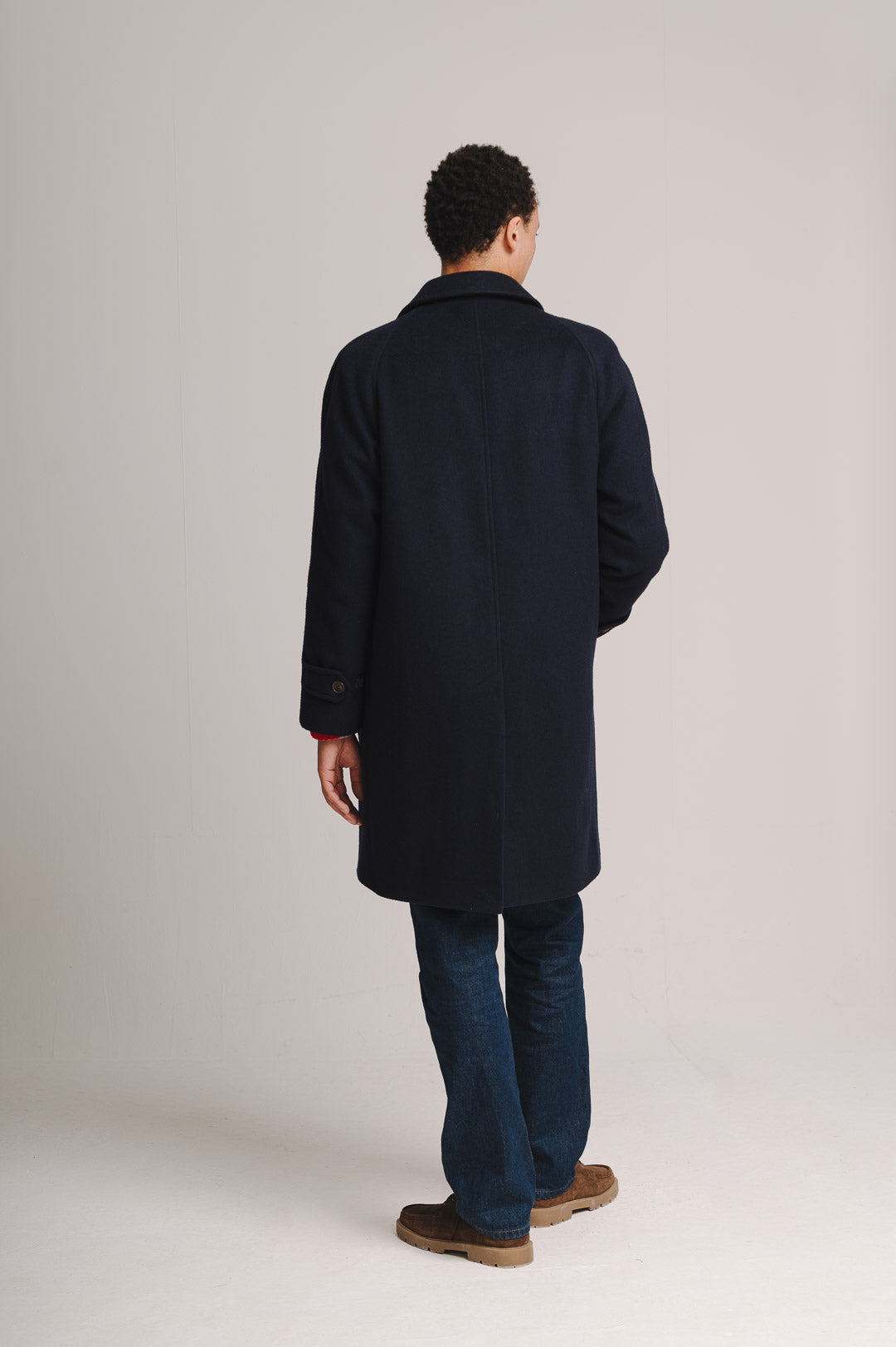 Navy Cashmere Raglan Overcoat, Coat - SIRPLUS