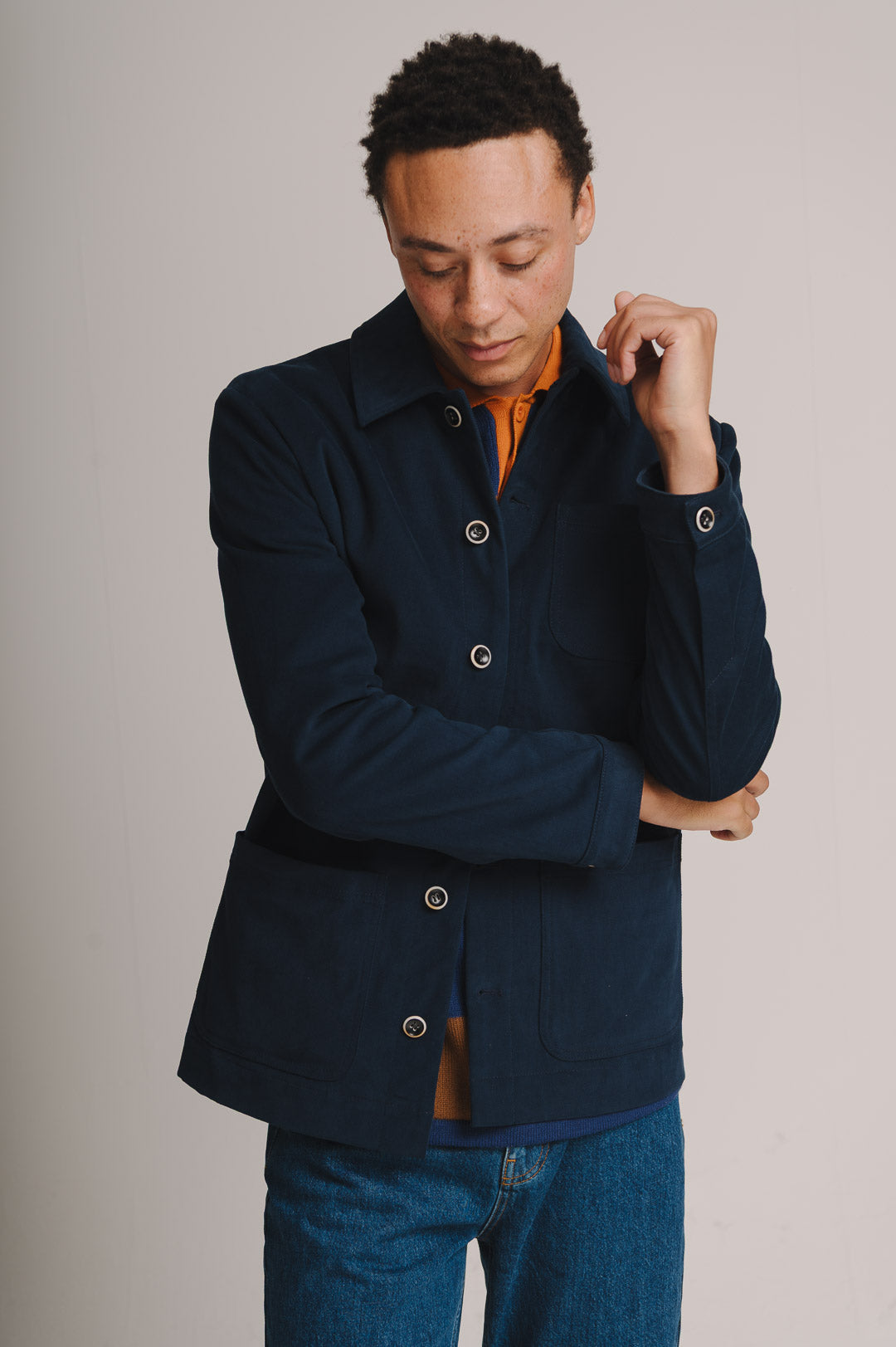 Navy Cotton Chore Jacket, Chore Jacket - SIRPLUS