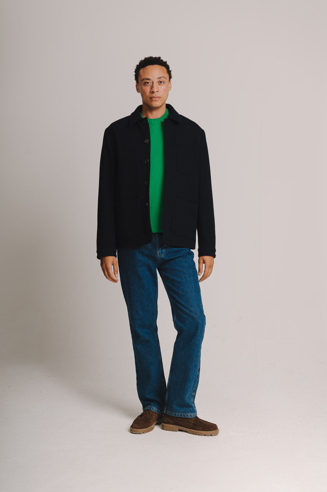 Navy Weave Merino Wool Chore Jacket, Chore Jacket - SIRPLUS