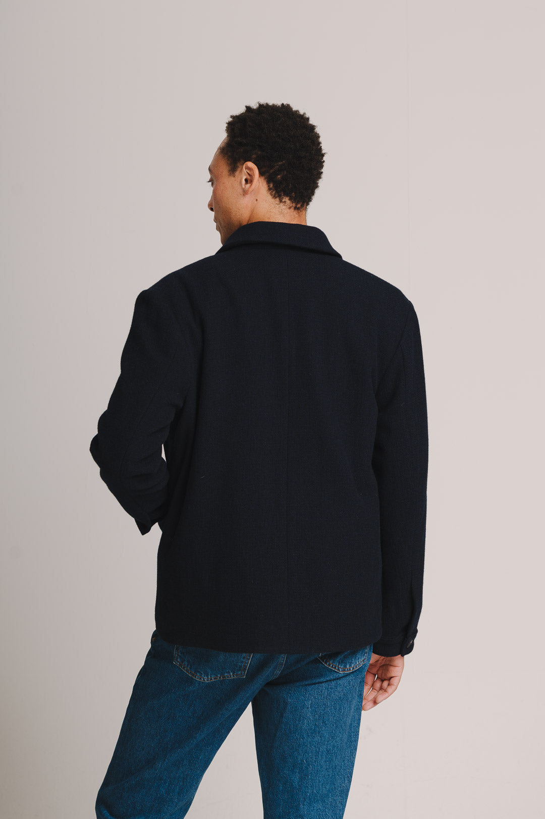 Navy Weave Merino Wool Chore Jacket, Chore Jacket - SIRPLUS