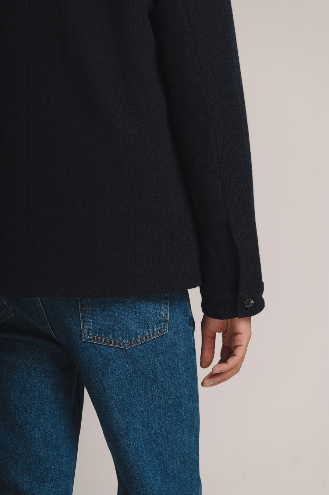 Navy Weave Merino Wool Chore Jacket, Chore Jacket - SIRPLUS